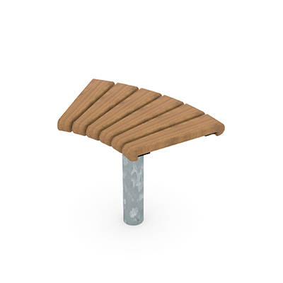 Rendered image on white background of Sofiero curved bench, which can be built like a modular seating area. 